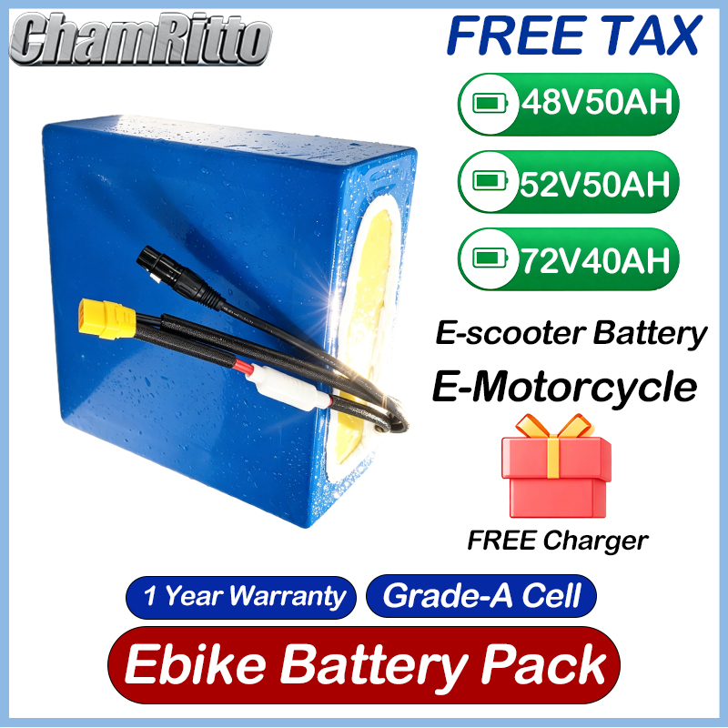 60V 50Ah Electric Scooter Battery - 48V 52V 30Ah 50Ah E-Bike Elektroroller