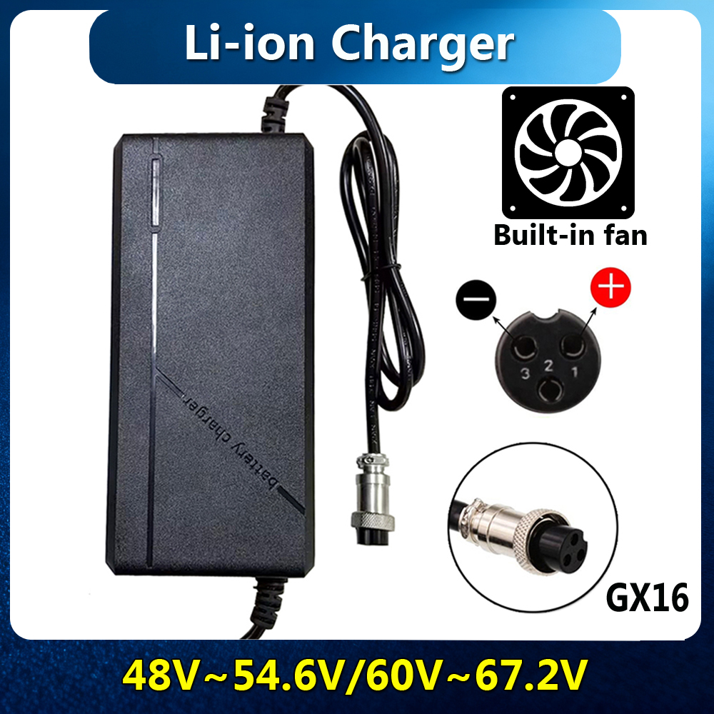 84V 20A Smart Charger - 54,6V 67,2V Li-Ionen-Ladegerät für Lithium-Akkupacks 48V