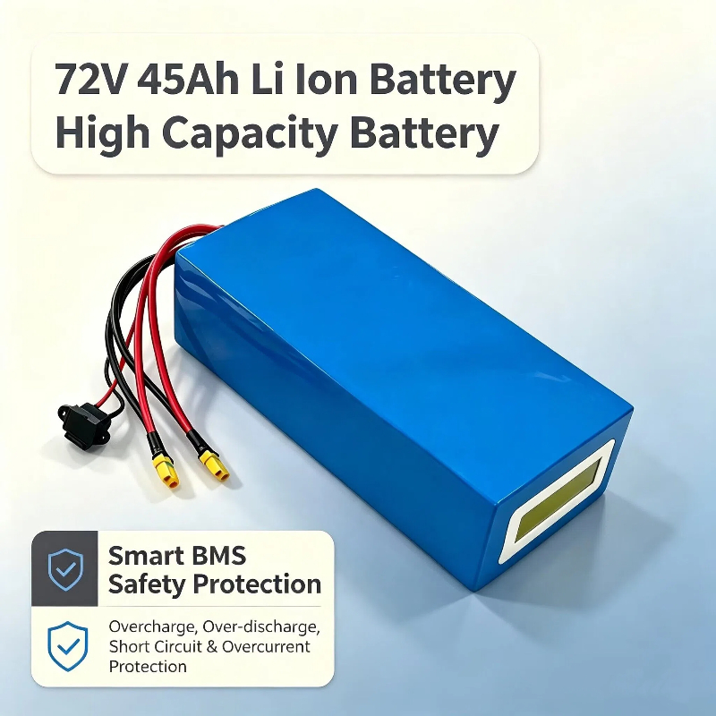 72V 40Ah Lifepo4 Battery Pack - 72V 45Ah Lithium-Ionen-Dreiecksbatterie BMS Li-Ion 20S